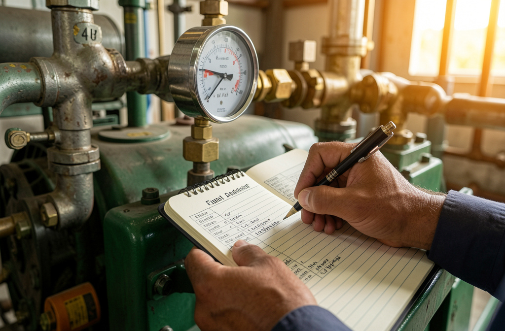 Fuel log and flow meter used to track 125 kVA generator diesel consumption per hour in litres at a Malaysian site