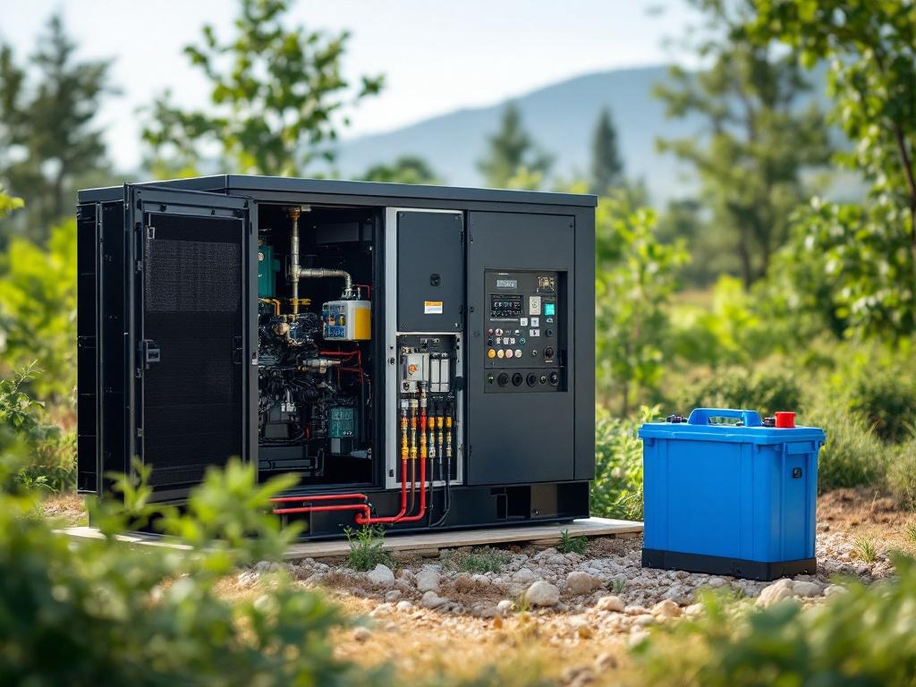 A modern power generator integrated with a battery energy storage system in a rural setting