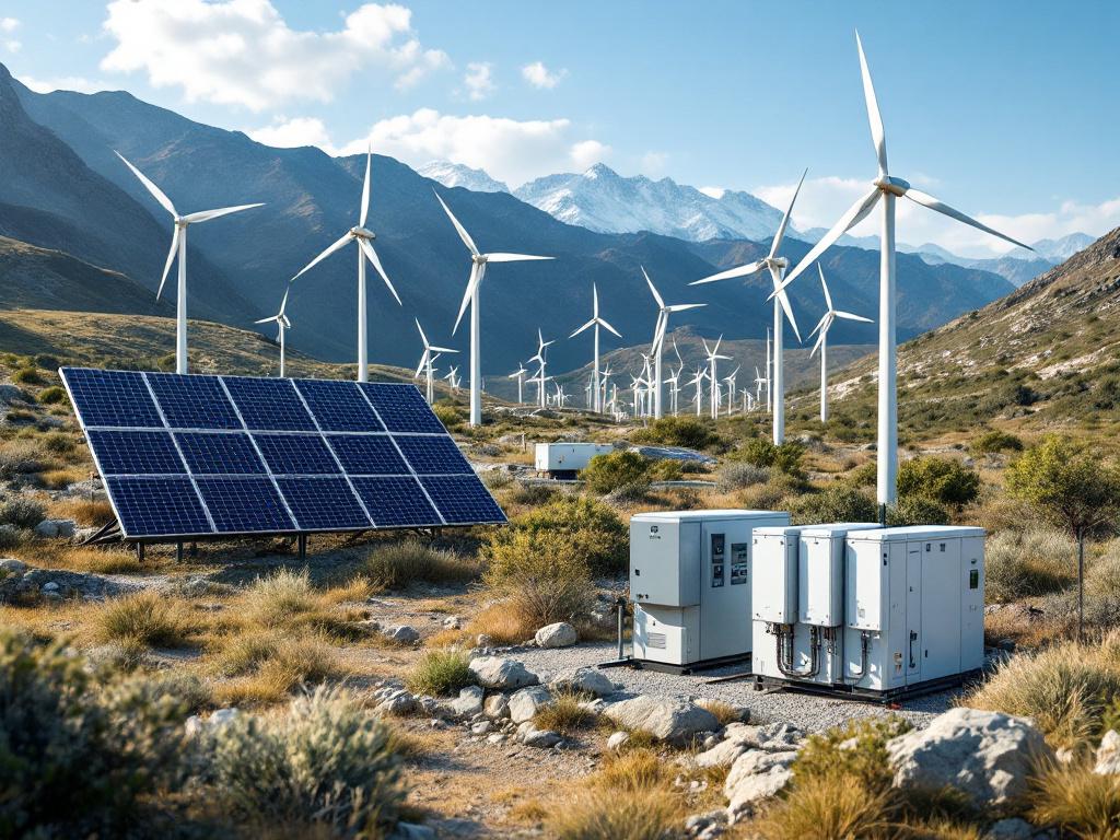 Remote area with renewable energy sources