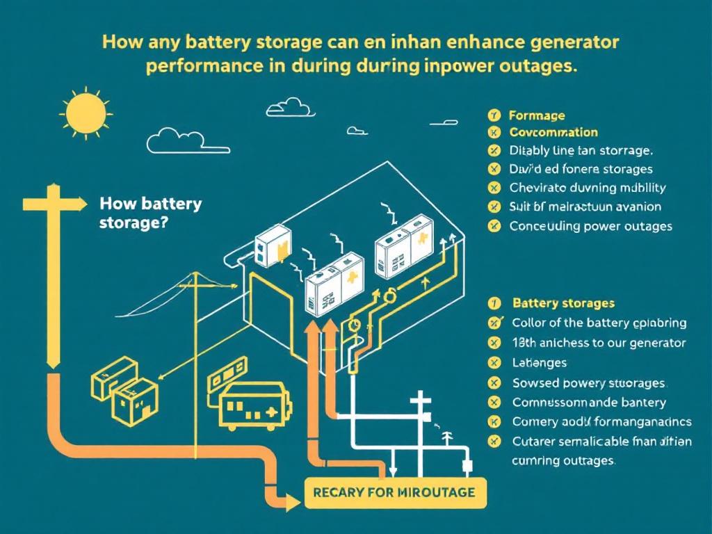 Diagram showcasing how battery storage enhances generator performance.