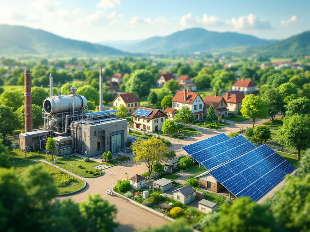 Future concept visual of power generator and solar energy integration