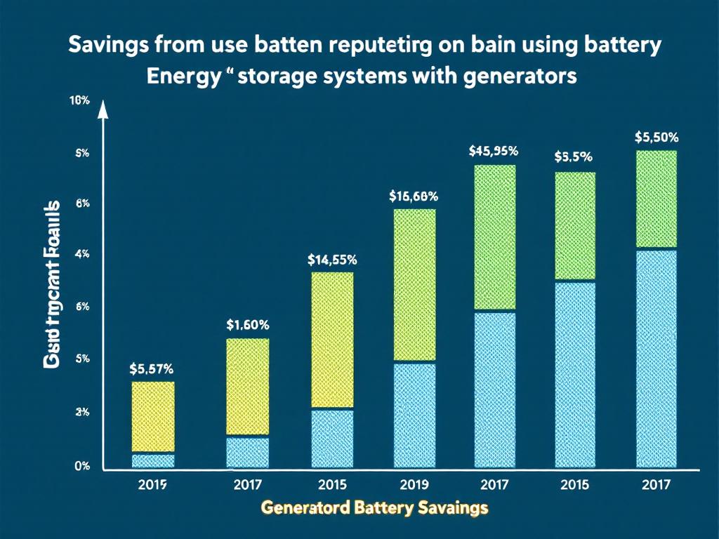 Graph illustrating savings from using battery energy storage systems with generators