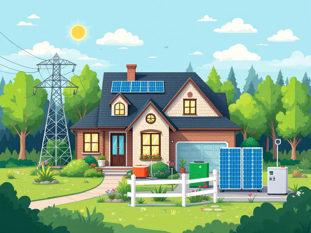 Smart home with power generator and battery backup