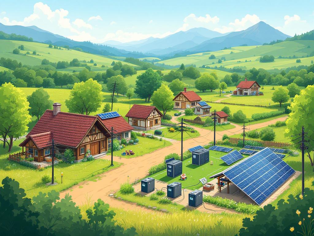 Sustainable community powered by energy storage