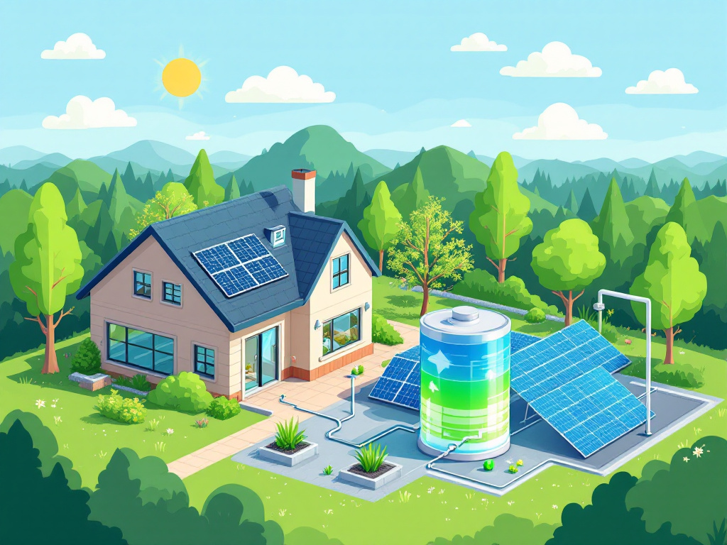 Illustration of smart battery energy storage system for residential use