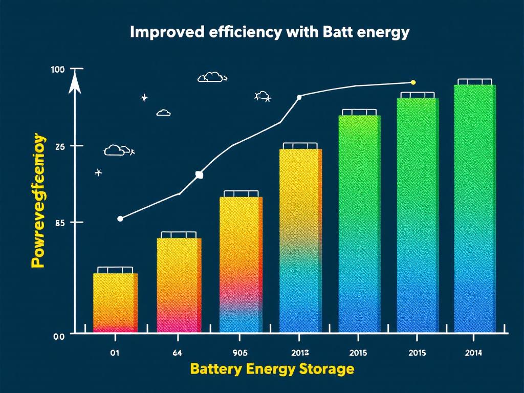 Improved efficiency graph with battery energy storage and power generator