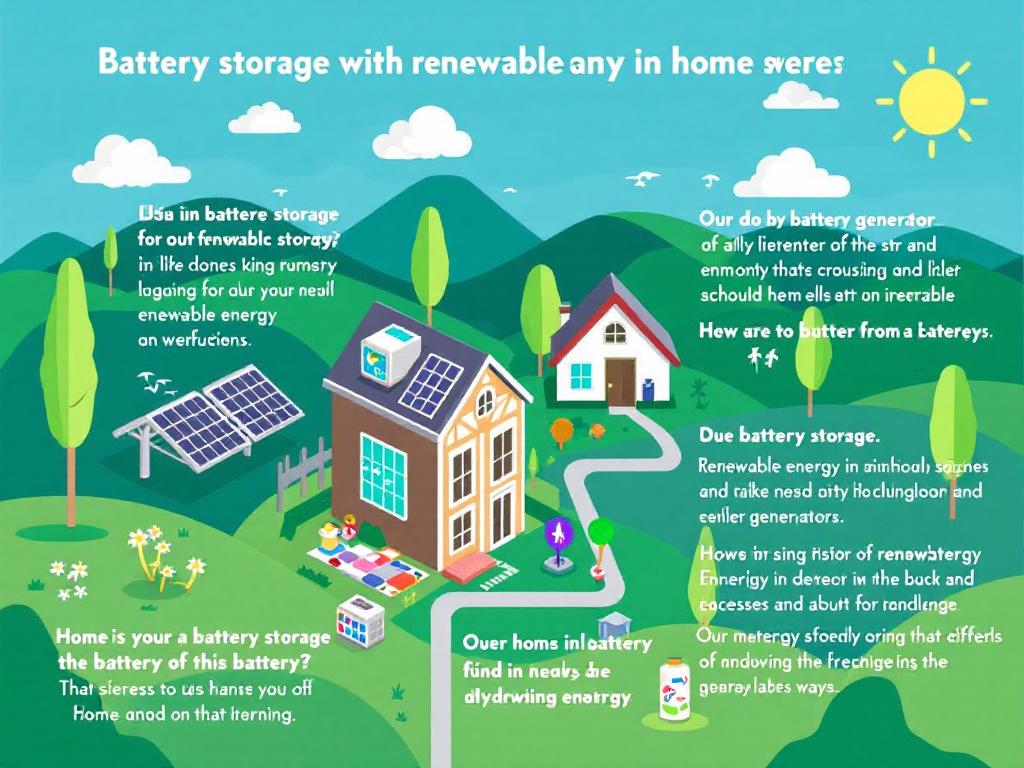 Infographic showing benefits of battery storage with renewable energy generators in homes