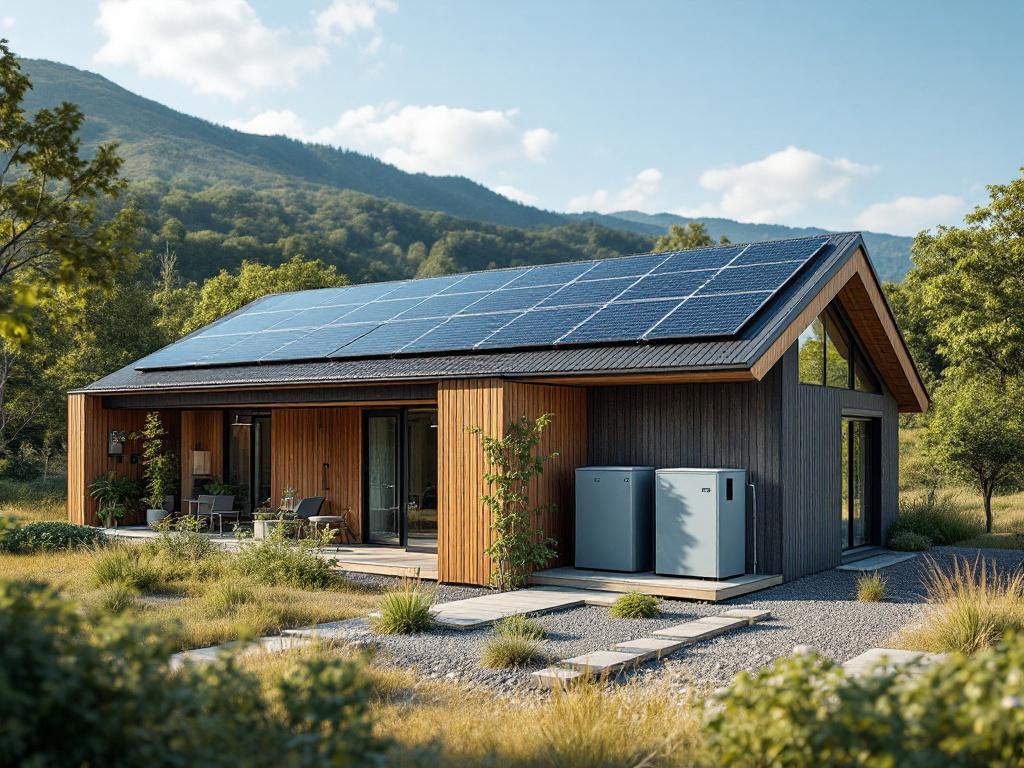 Battery storage system with solar panels