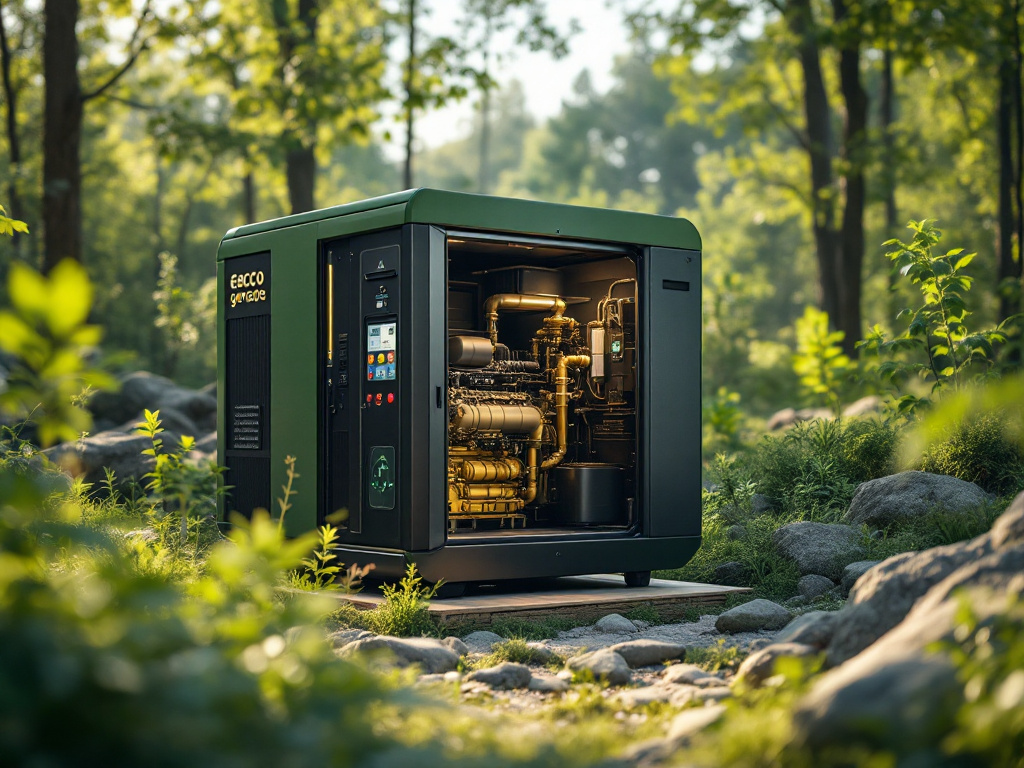 Modern eco-friendly generator in a natural setting