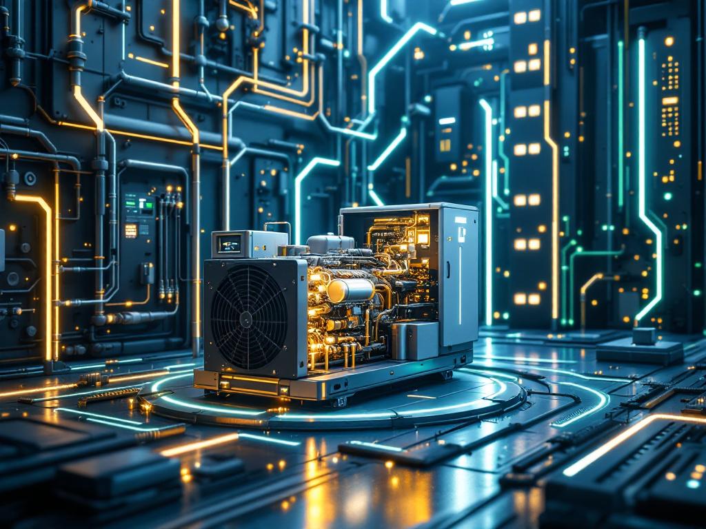 Power generator with battery energy storage system in a futuristic setup