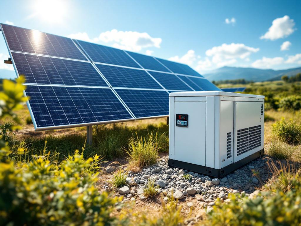 Solar panels and power generator function together