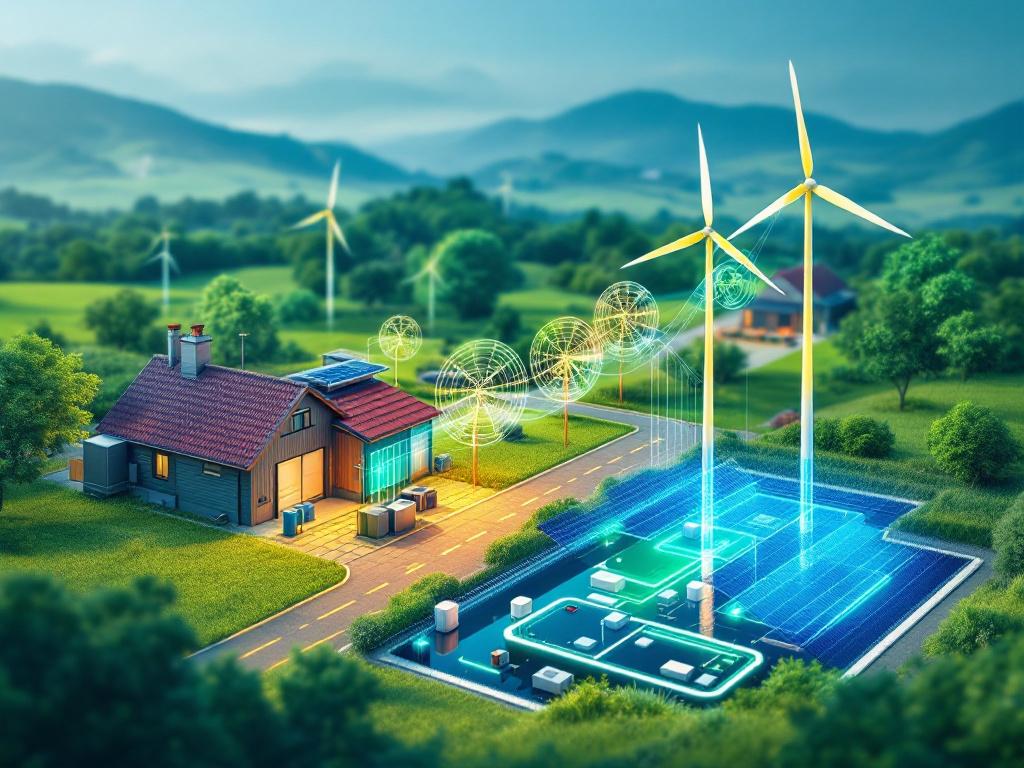 Visualization of integration between traditional generators and modern battery energy storage, highlighting future technology