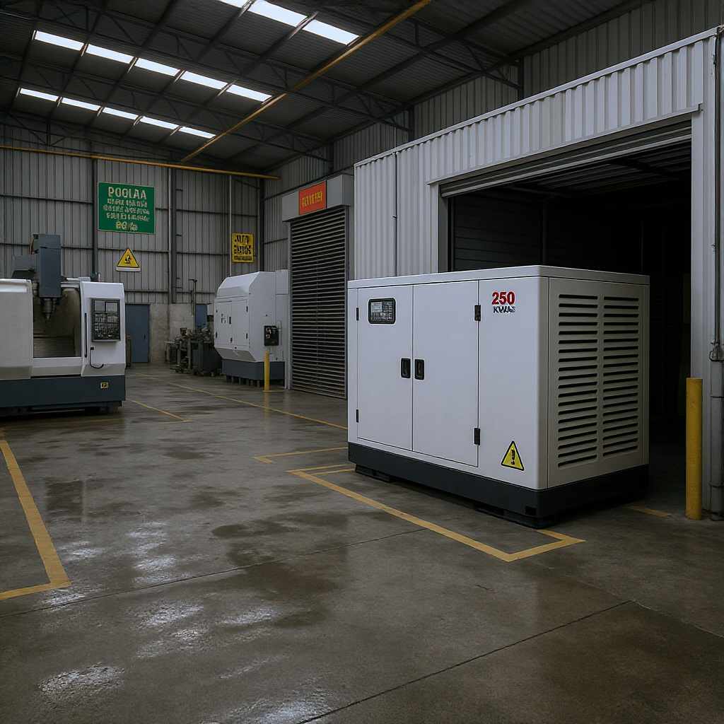 Malaysian factory with 250 kVA commercial backup generator