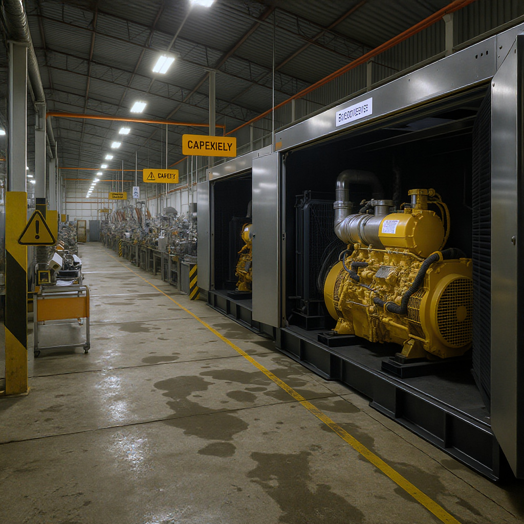 SME factory in Malaysia maintained by a commercial generator during a brownout