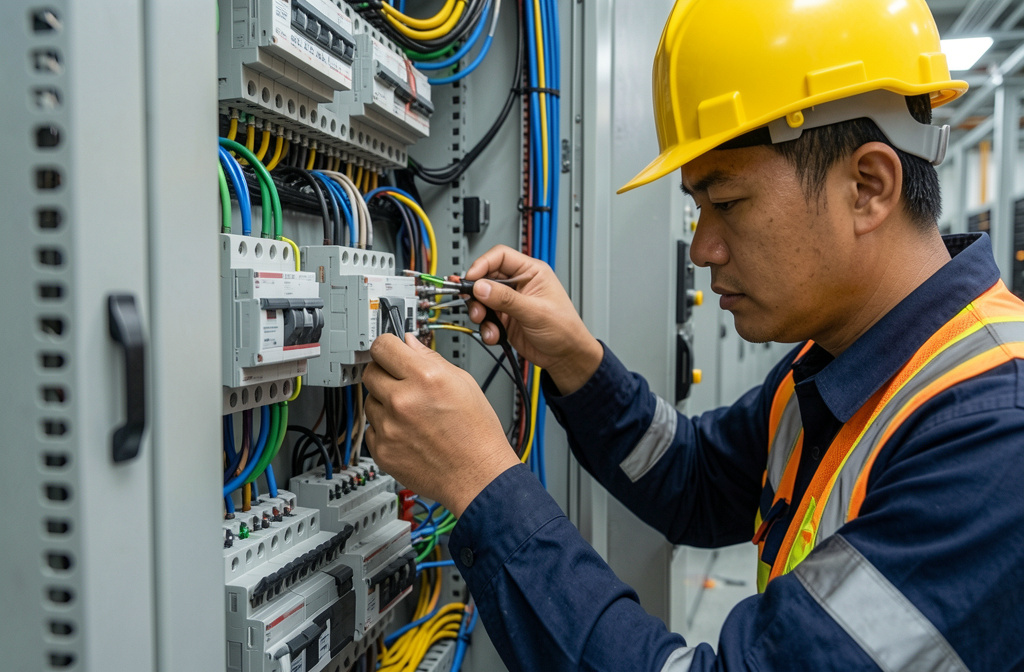 Automatic Transfer Switch panel installation in Malaysian data centre backup power system