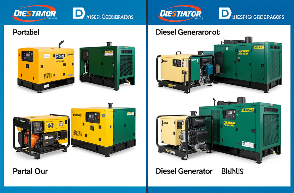 Comparison of the best generator brand Malaysia options showing different sizes from portable to industrial generators