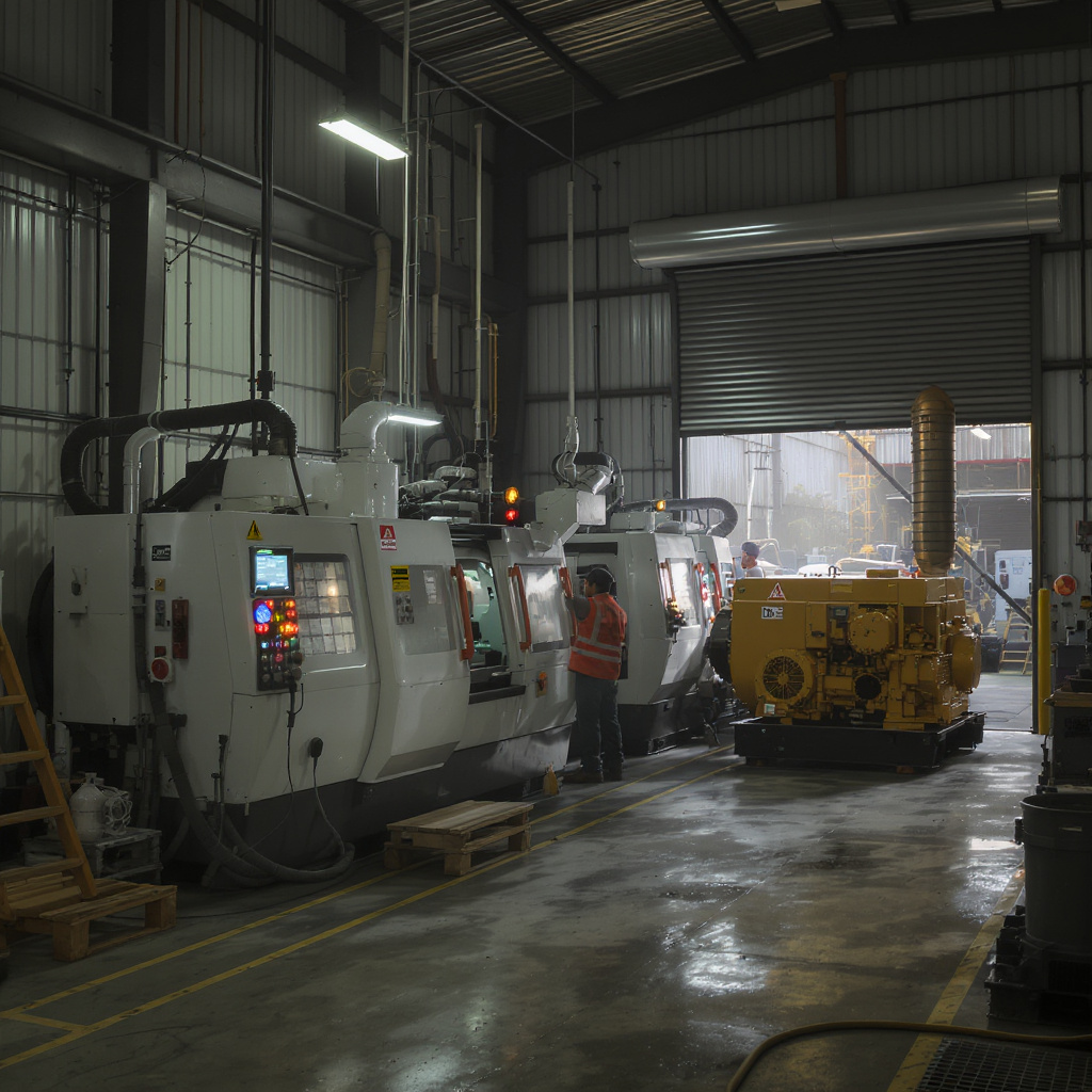 Medium-scale factory in Penang using a 250 kVA generator to ride through a grid brownout