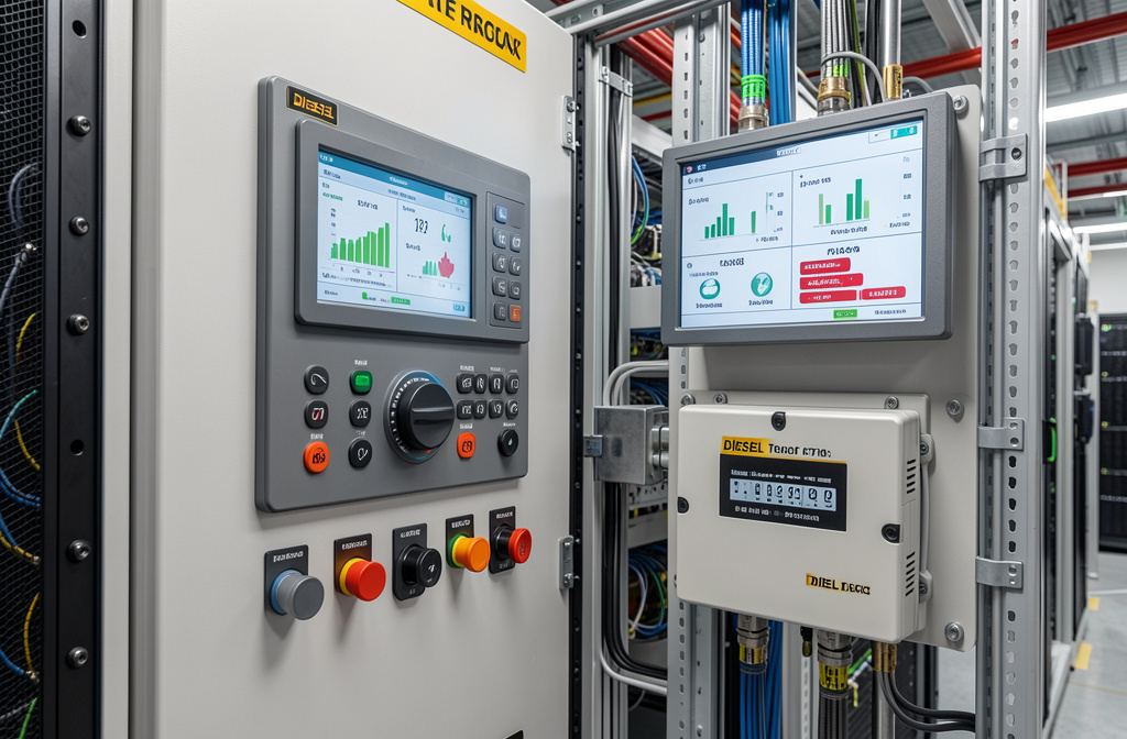 Diesel generator control panel and automatic transfer switch in Malaysian data centre