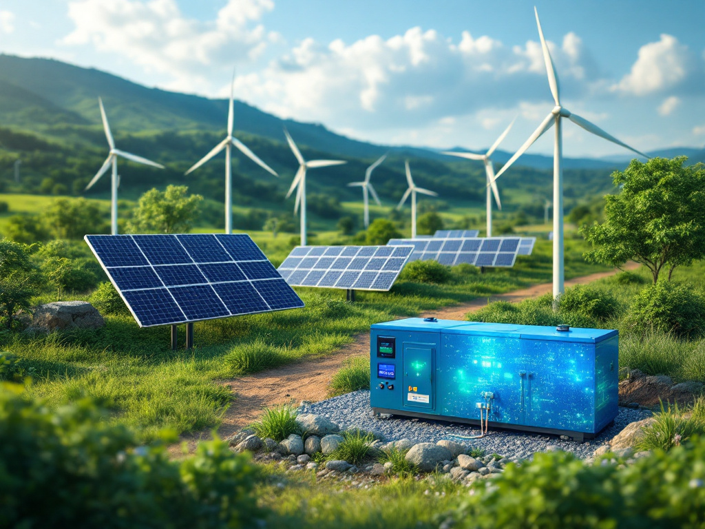 Emerging technology in renewable energy with power generator and battery storage