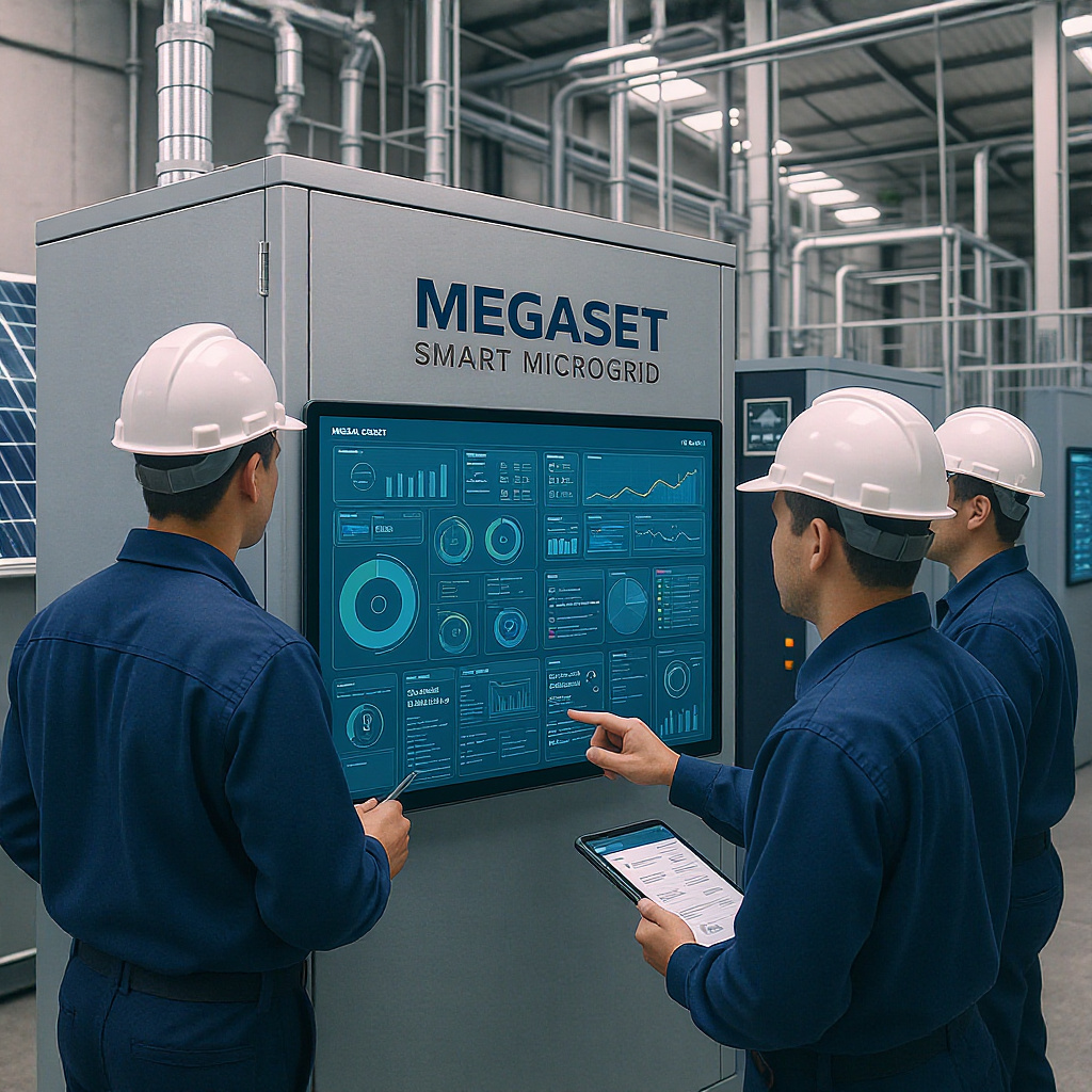 Engineers Monitoring Smart Microgrid System