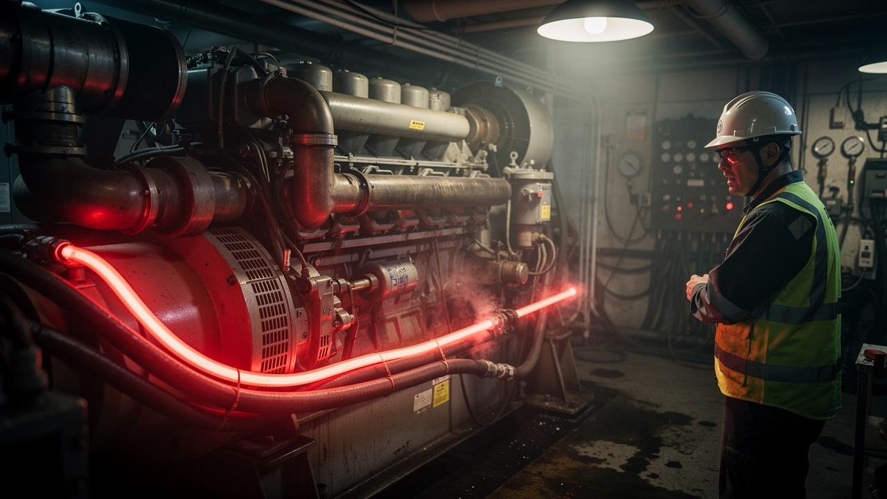Genset menghantar kuasa melalui halangan impedans