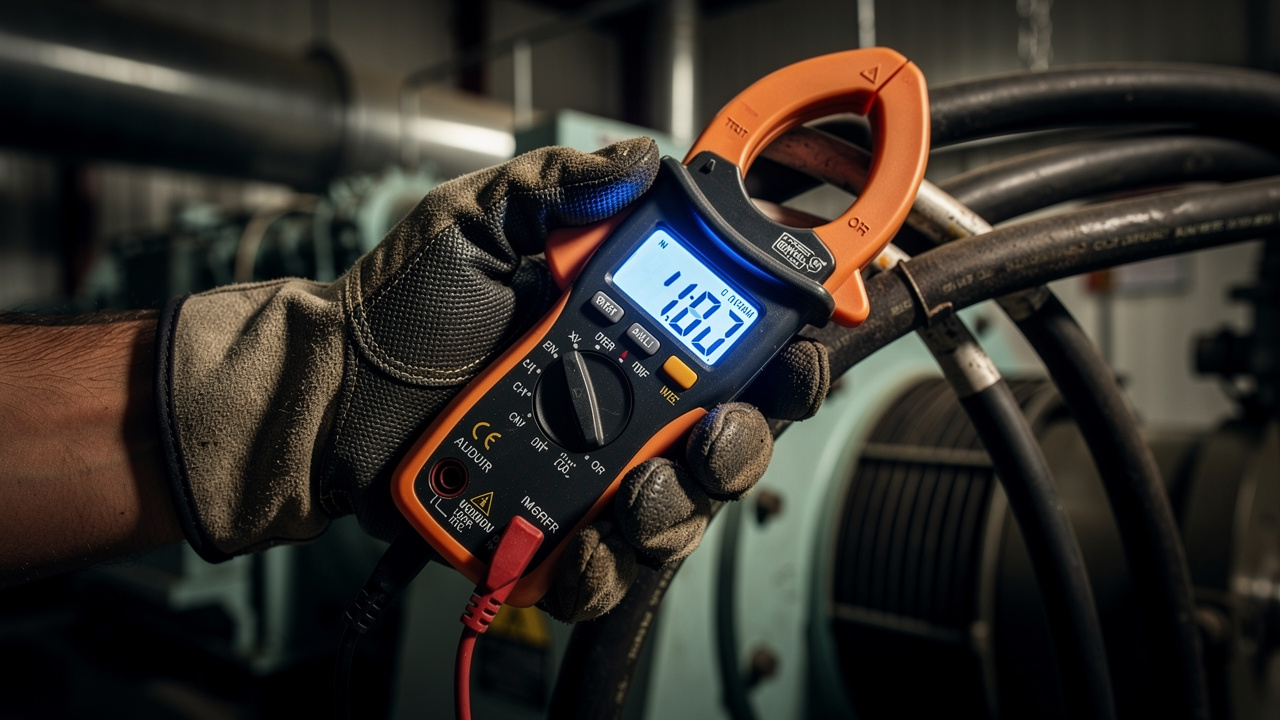 Ukur beban genset dengan clamp meter
