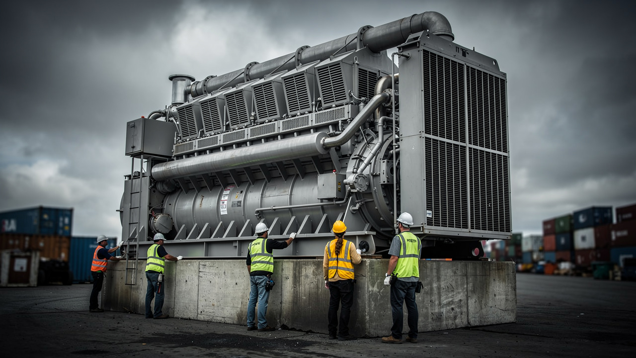 Genset diesel besar untuk kilang dan kemudahan kritikal