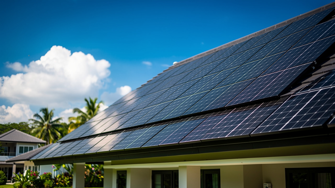 Kitaran solar bateri: siang panel mencas, malam bateri membekalkan kuasa