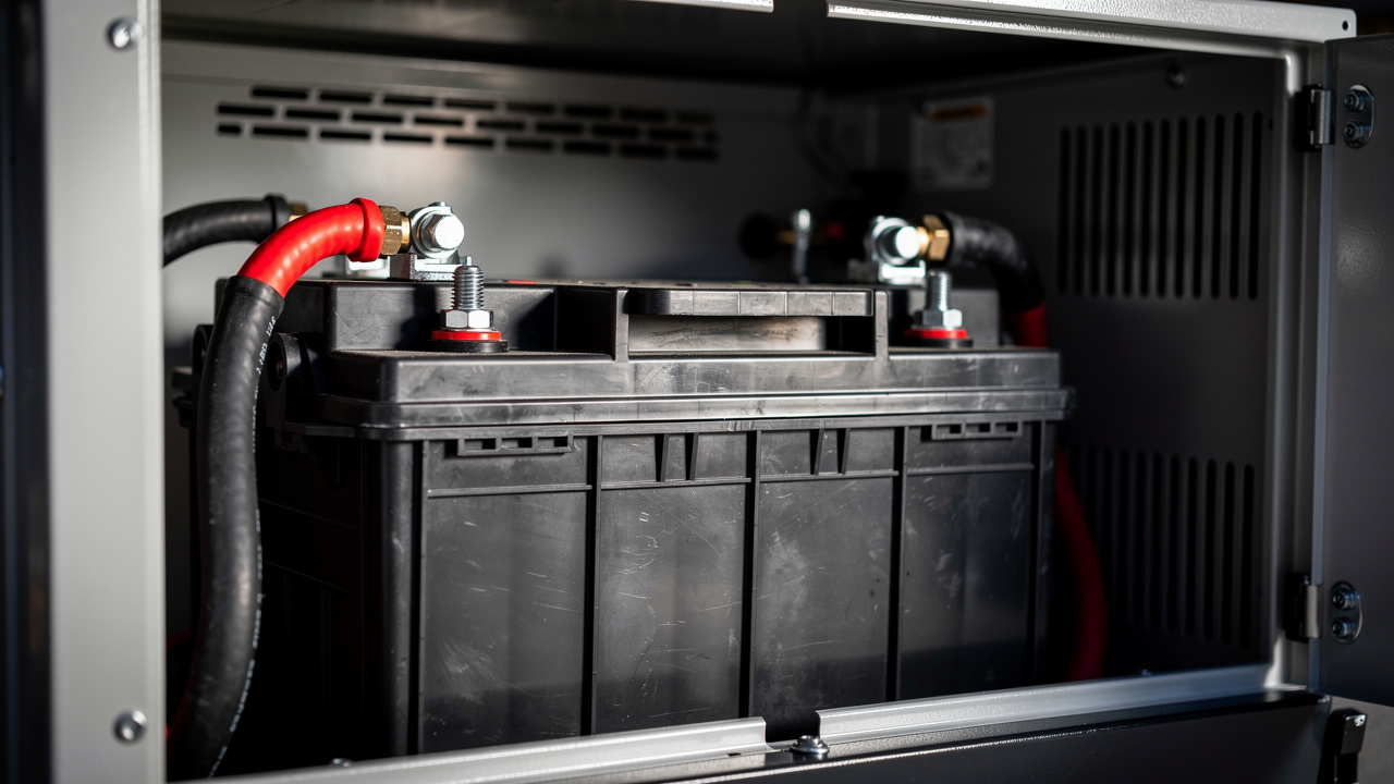 Bateri asid-plumbum berat dalam kabinet genset: sumber lonjakan arus permulaan