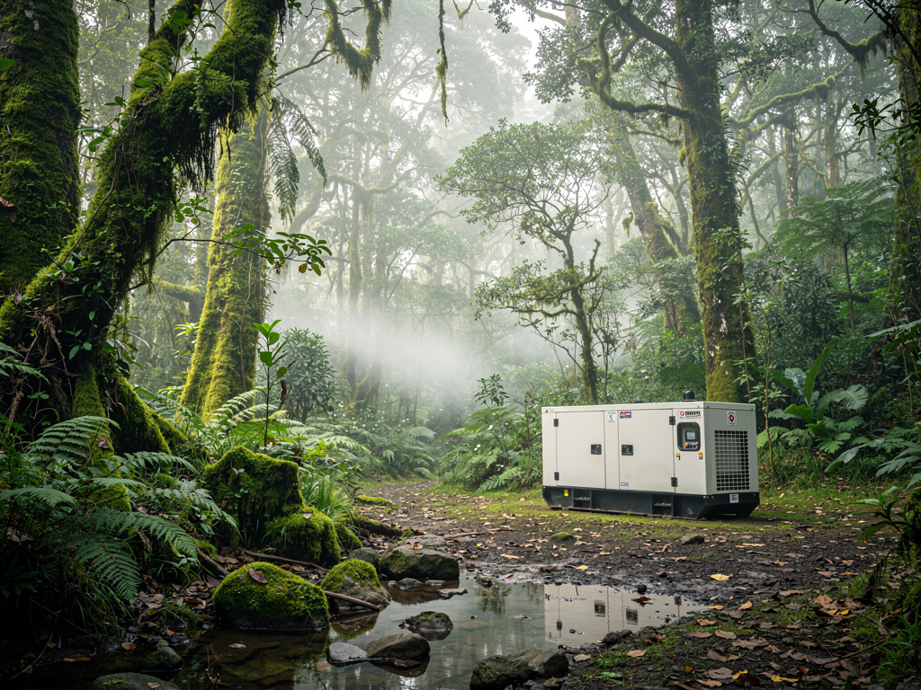 Cameron Highlands mossy forest with standby generator.