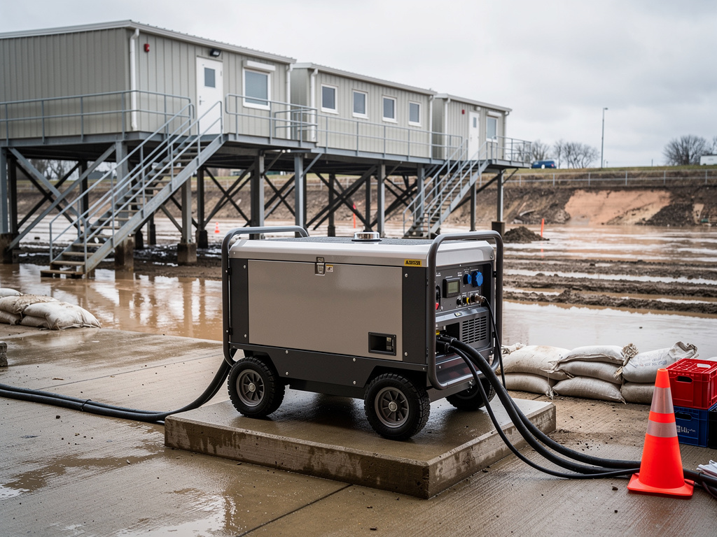 Silent generator serving Kota Bharu flood preparation needs.