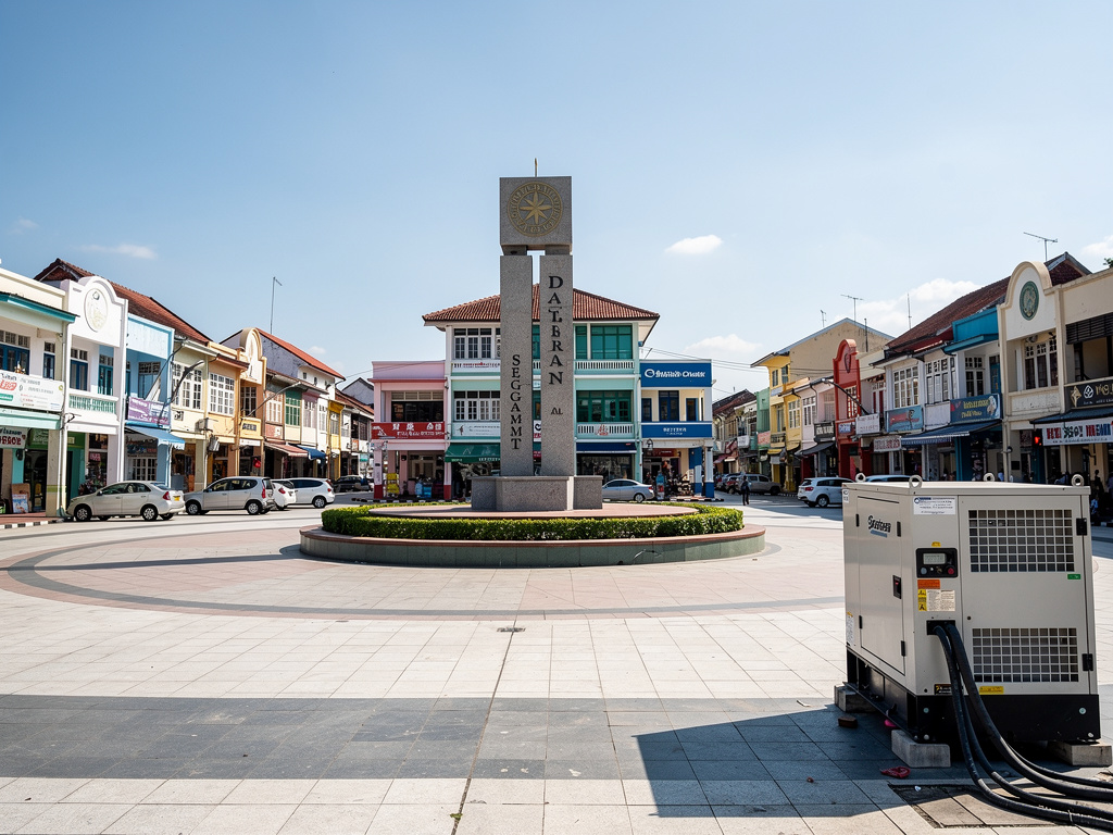 Segamat town centre with standby generator.