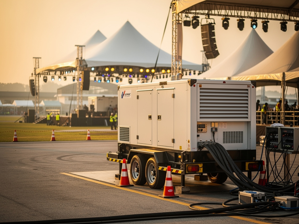 Portable generator ready for outdoor events and functions in