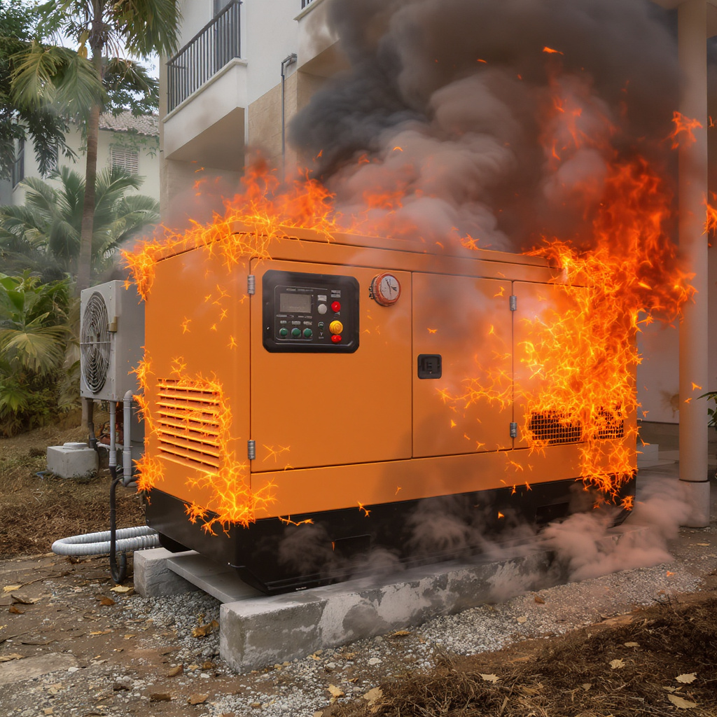 Factory line protected by standby generator during Malaysian heatwave