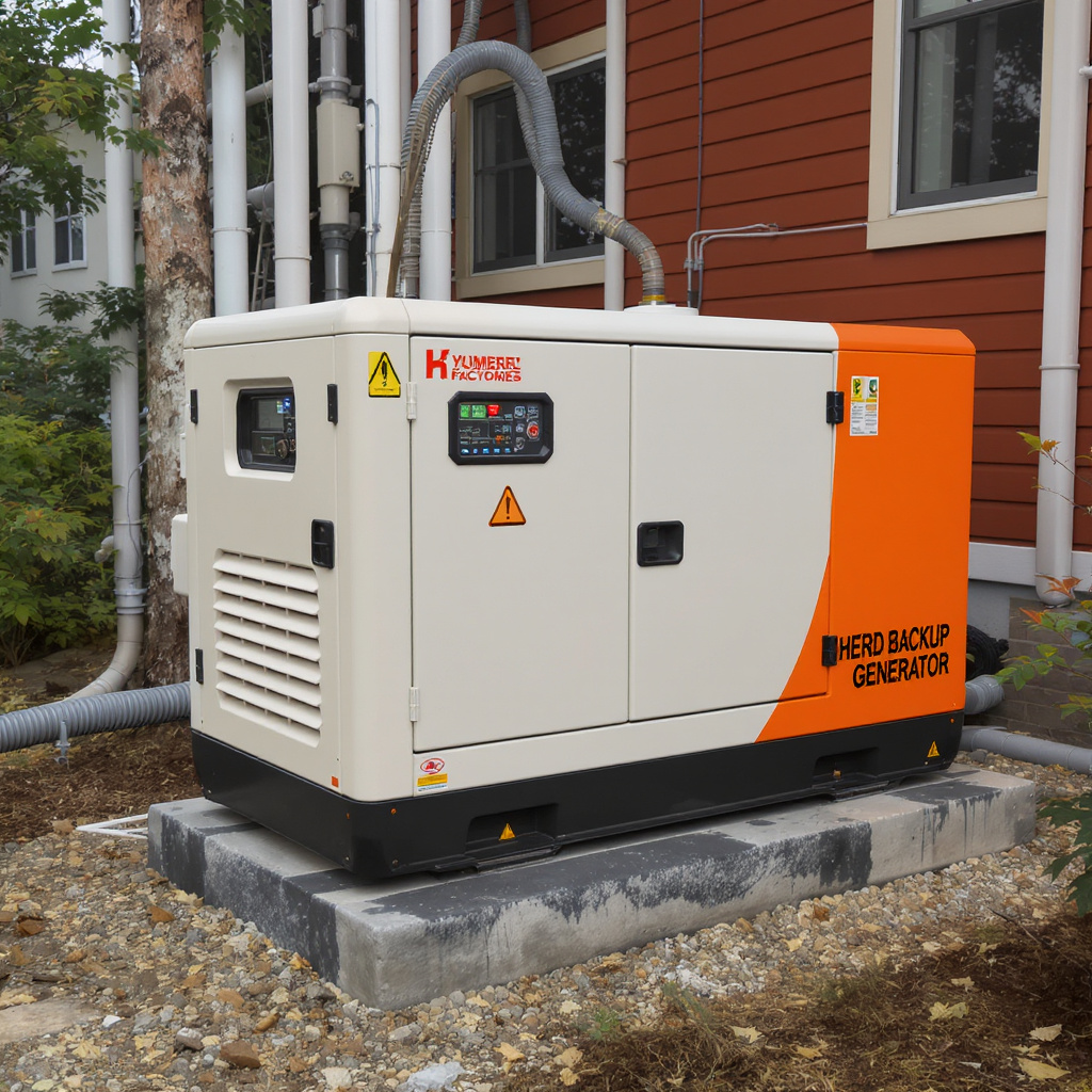 Factory and home using a hybrid home-commercial backup generator solution