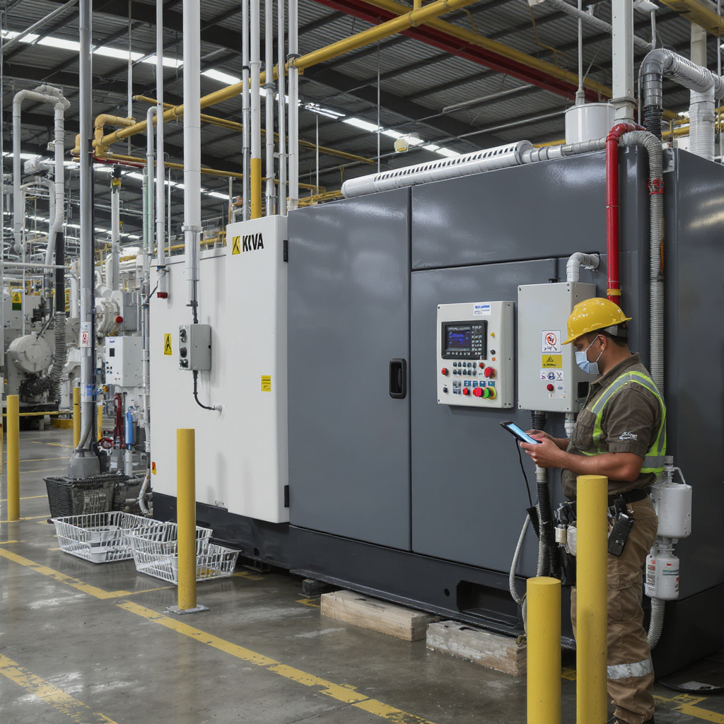 160 kVA commercial generator keeping a Malaysian light industrial floor running during a brownout