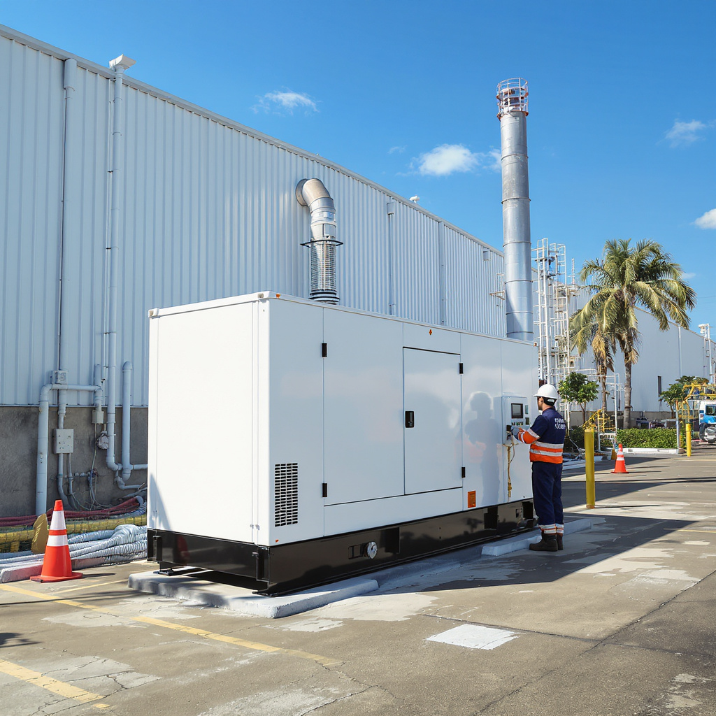 250 kVA commercial generator at Malaysian factory during heat wave