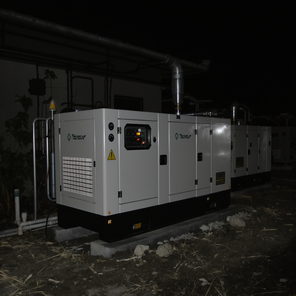 Quiet, low-emission generators operating at night in Malaysia