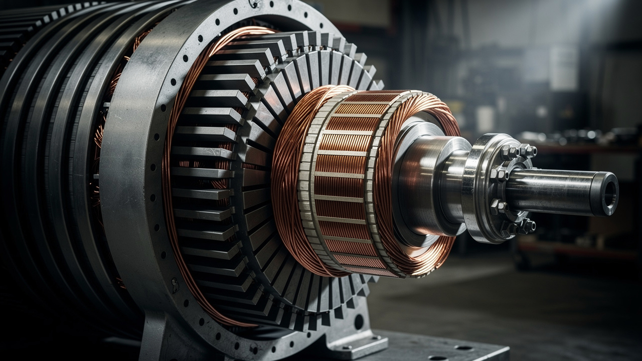 Keratan rentas alternator: rotor dan stator