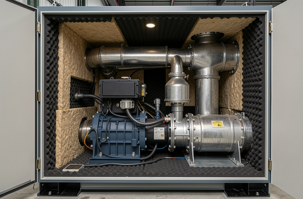 Silent diesel generator enclosure in Malaysian data centre with sound-attenuated canopy