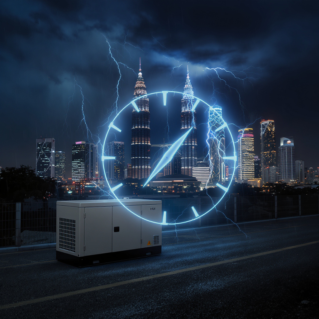 Storm-ready backup generators ensuring uptime for Malaysian homes and factories at night